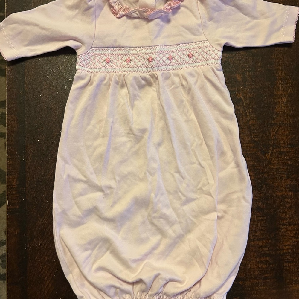 Kissy Kissy Pink Smocked Gown